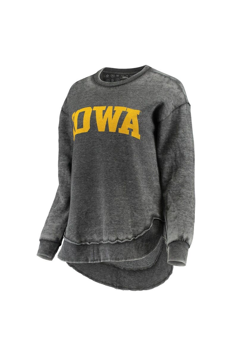 PRESSBOX Women's Pressbox Black Iowa Hawkeyes Vintage Wash Pullover Sweatshirt, Alternate, color, Black