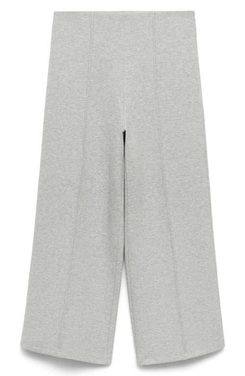 Mango Wide Leg Crop Pants In Gray