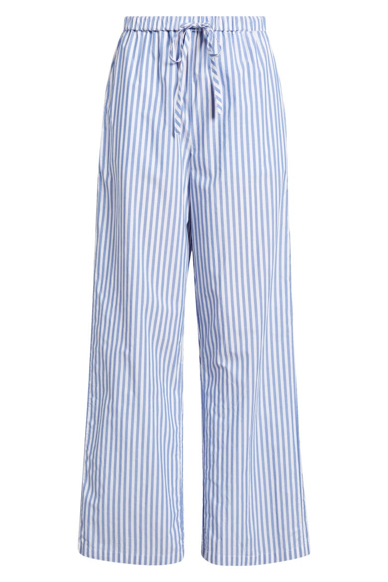 Emmie Stripe Cotton Drawstring Pants, Alternate, color, MARINER WHITE STRIPE