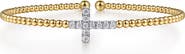Gabriel & Co. Diamond Cross Beaded Cuff Bracelet