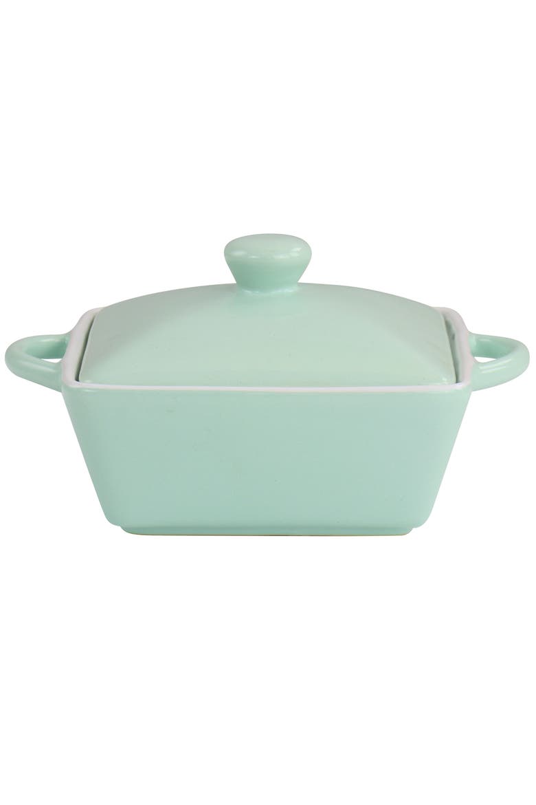 Mini Stoneware Casserole with Lid, Main, color, Mint