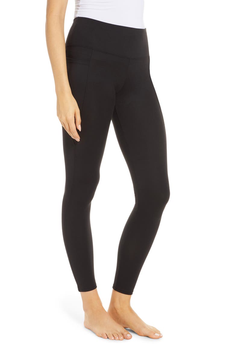 High Waist Pocket Leggings, Alternate, color, BLACK