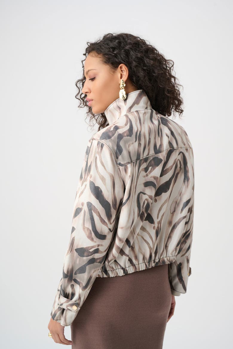 Foiled Faux Suede Animal Print Jacket, Alternate, color, Beige/Multi