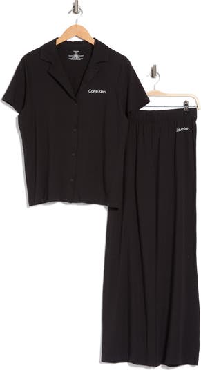Notch Collar Knit Pajamas