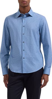 Bugatchi James OoohCotton® Geo Print Button-Up Shirt