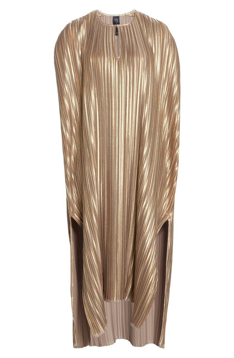 Zero + Maria Cornejo Rae Plissé Metallic Caftan Dress, Alternate, color, 