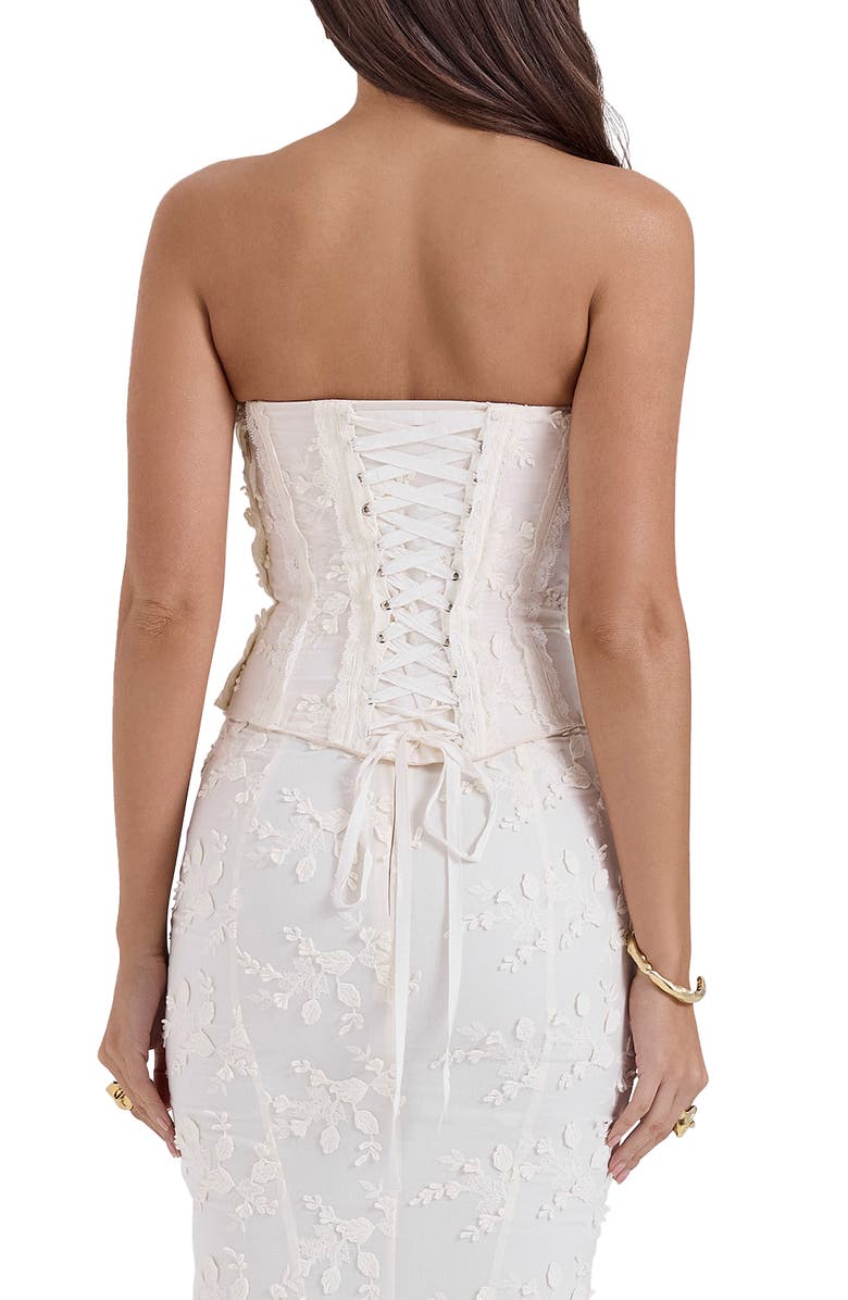 HOUSE OF CB Dakota Strapless Corset Top, Alternate, color, Ivory