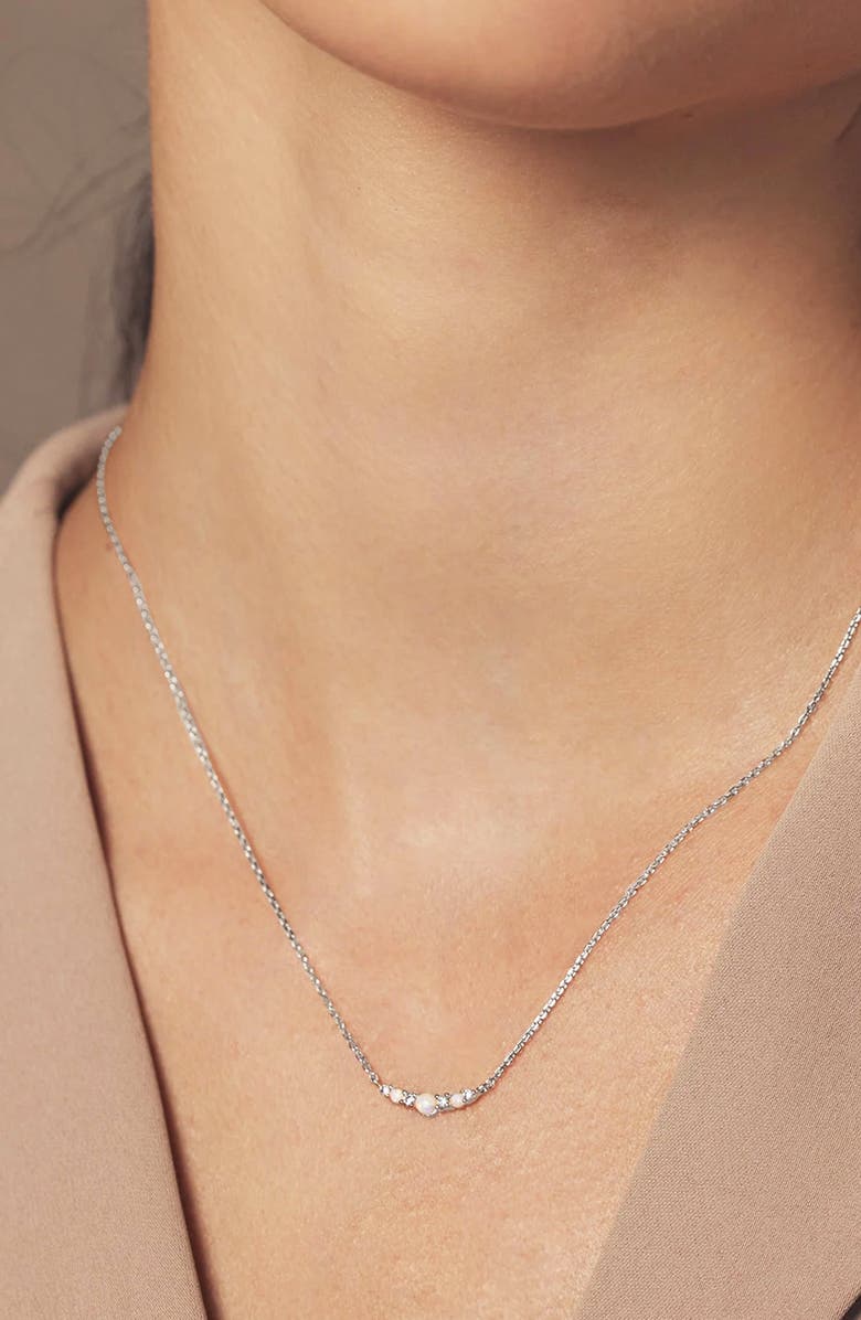 Bearfruit Jewelry Sterling Silver 18k Gold Plated Cloris Opal Necklace, Alternate, color, Silver