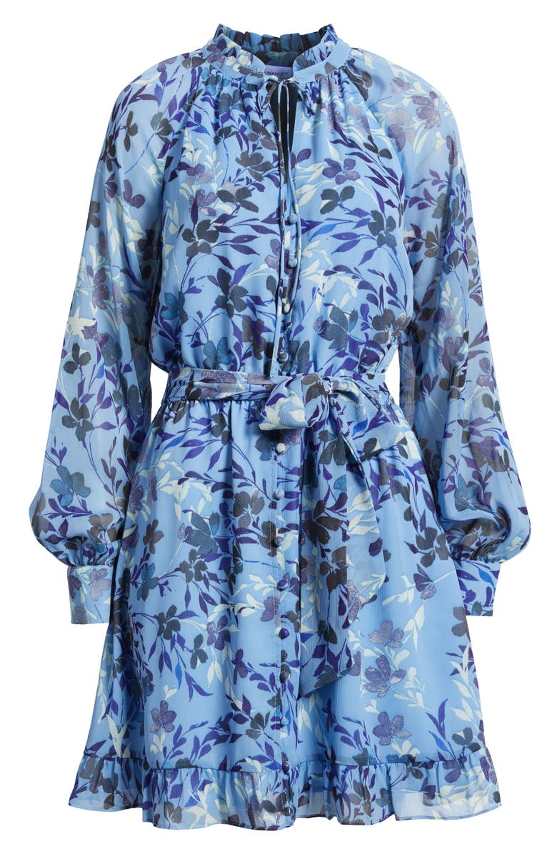 Lost + Wander Jolie Floral Long Sleeve Minidress, Alternate, color, Blue