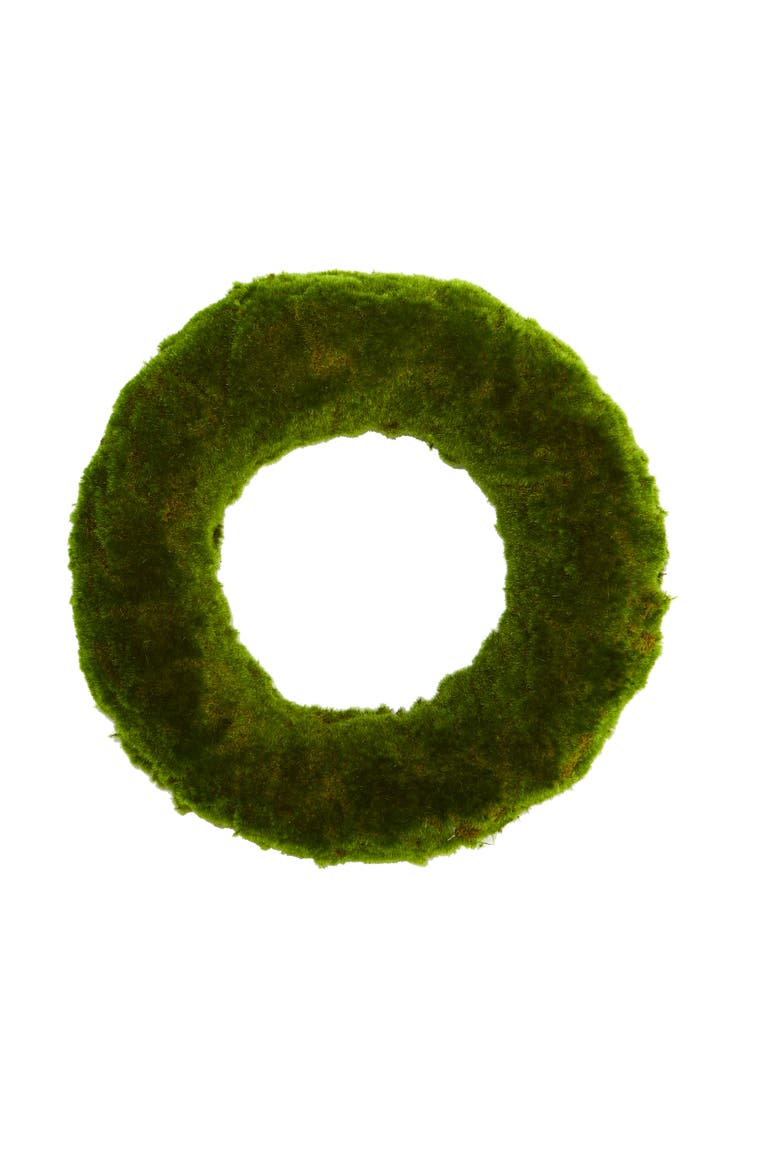 18-in Moss Artificial Wreath, Main, color, Green