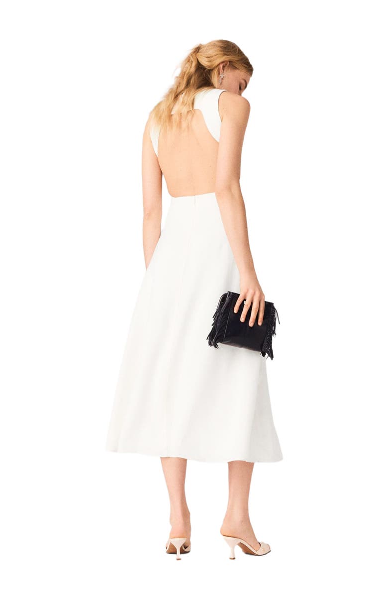 maje Backless midi dress, Alternate, color, White