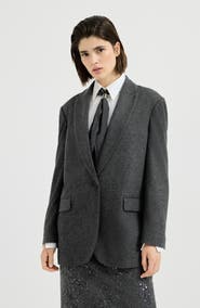 Brunello Cucinelli Cashmere jersey blazer with monili