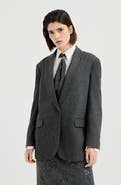 Brunello Cucinelli Cashmere jersey blazer with monili