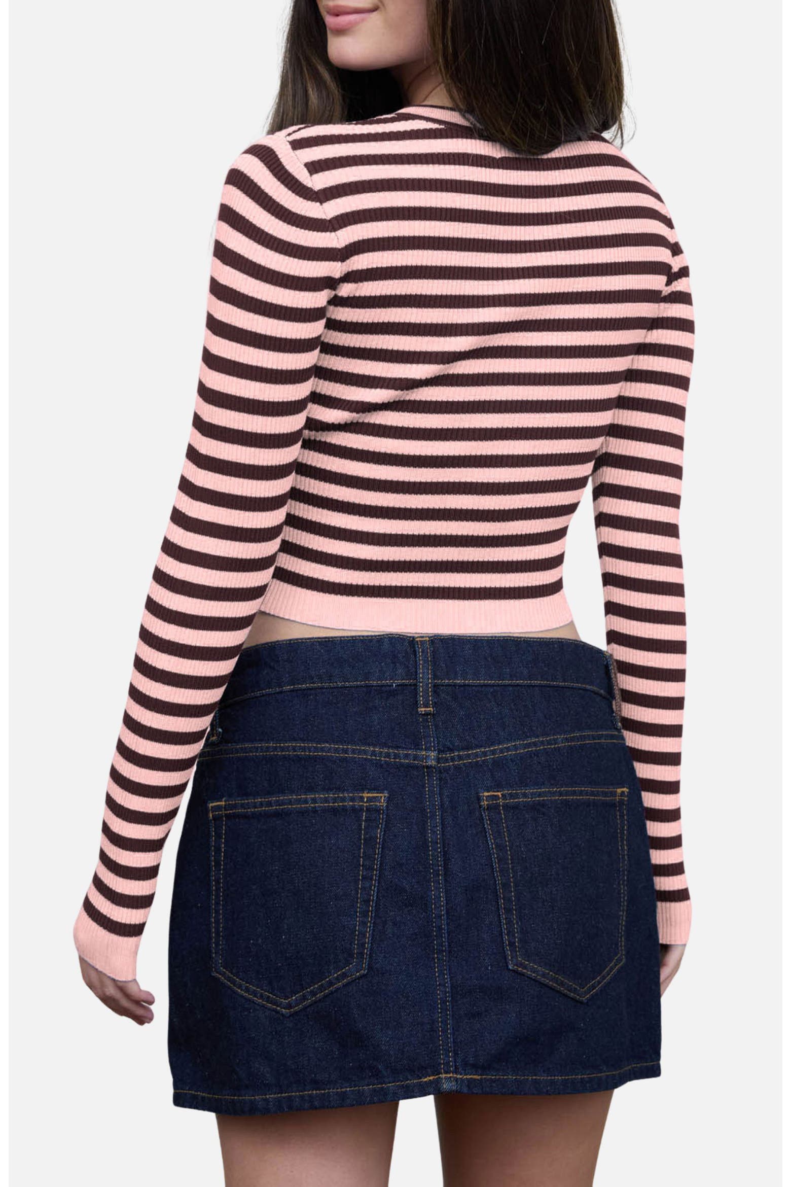 Striped Sweater Ribber Blu Pepper Striped Cropped Ribbed Sweater (Women) | Nordstromrack