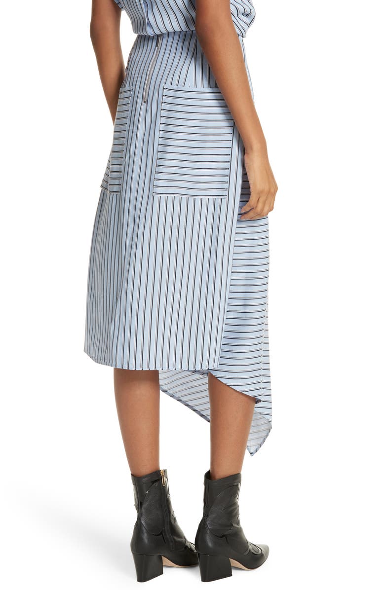 Tibi Stripe Midi Skirt, Alternate, color, 