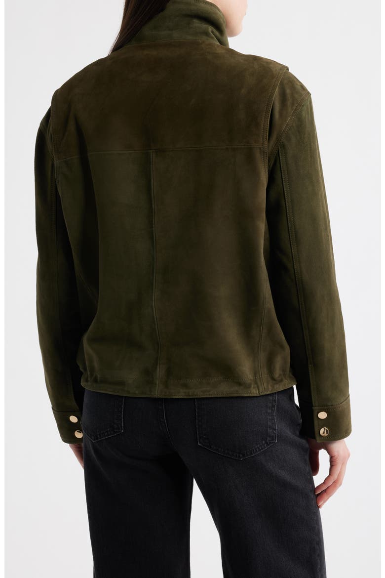 Suede Bubble Jacket, Alternate, color, OLIVE