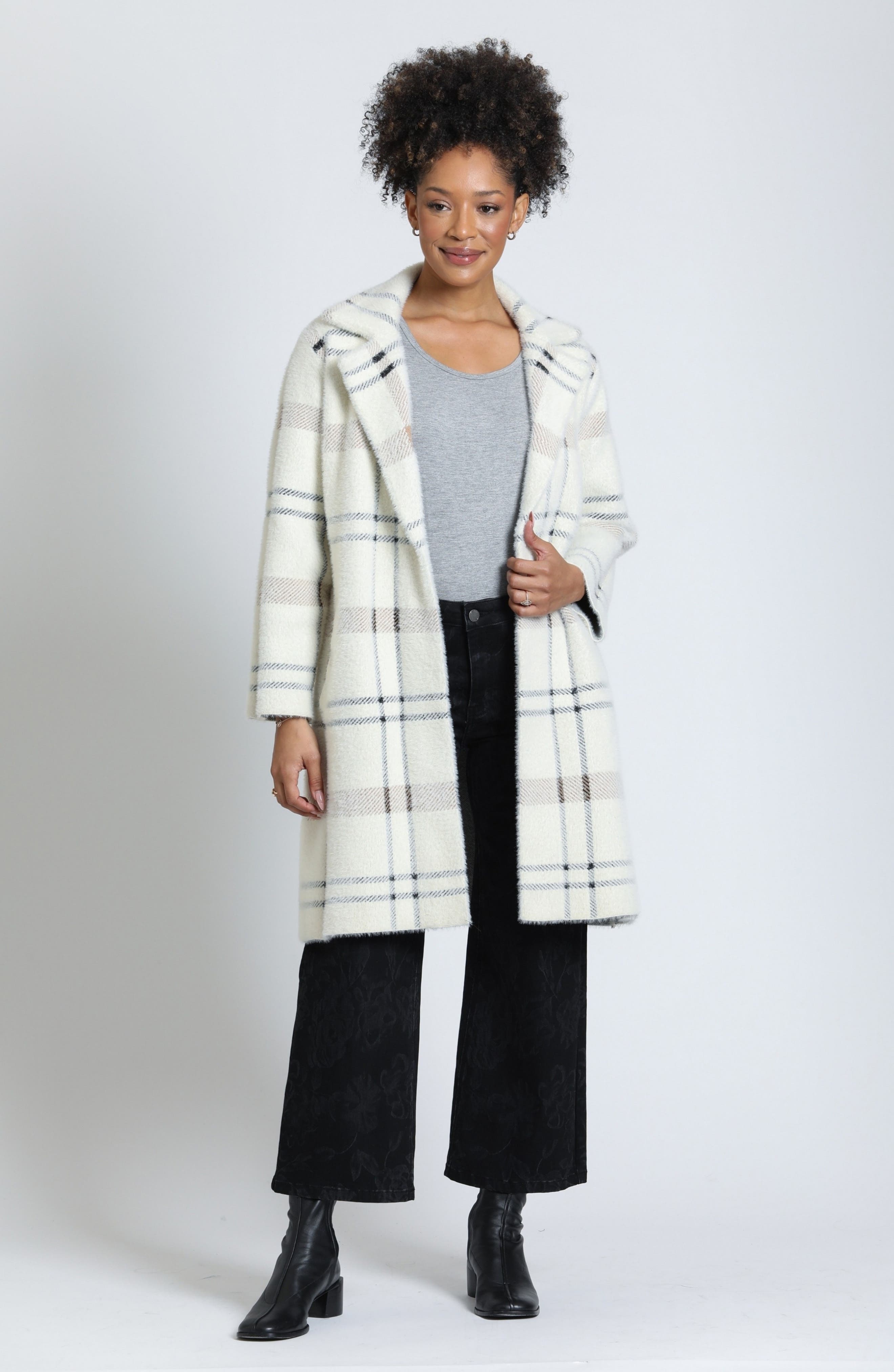 APNY Alpine Plaid Longline Cardigan (Women) | Nordstrom
