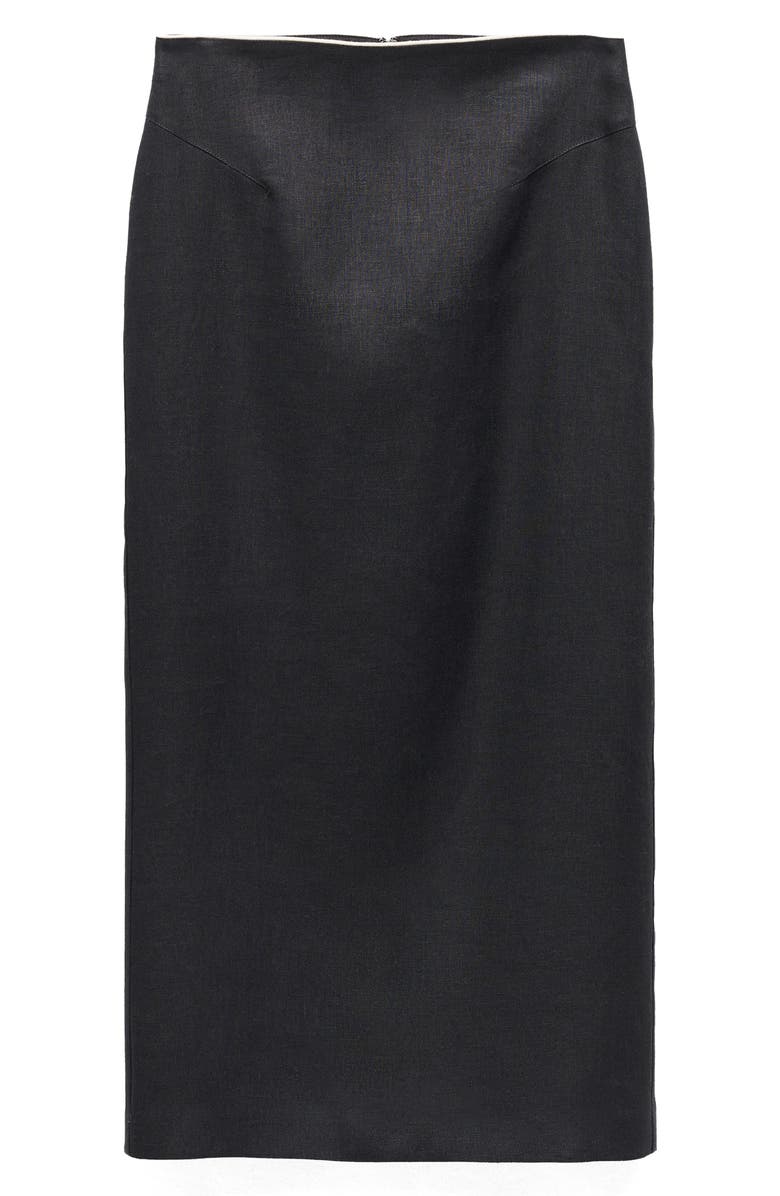 MANGO Back Slit Linen Skirt, Main, color, 