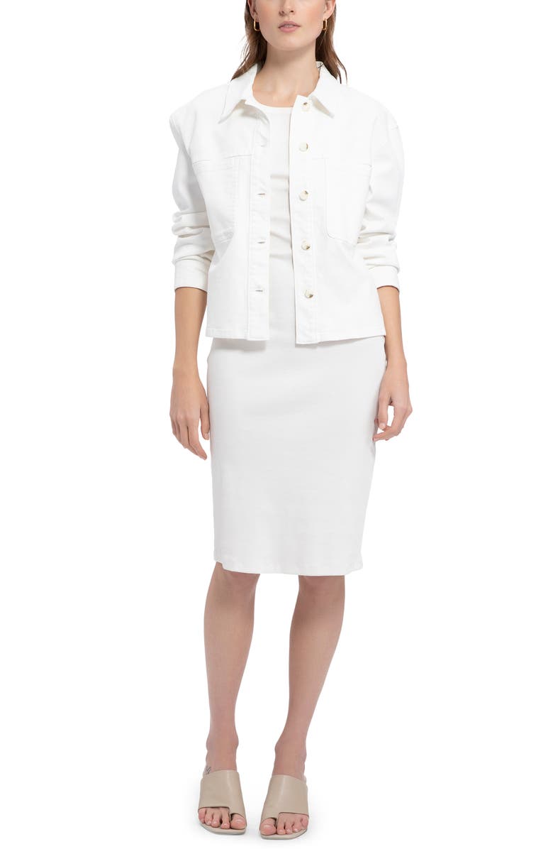 Sanctuary Beyonder White Denim Trucker Jacket, Alternate, color, 