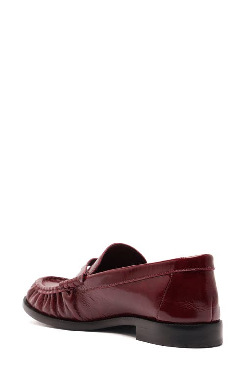 Schutz Tyche Shiny Leather Penny Loafers In Burgundy