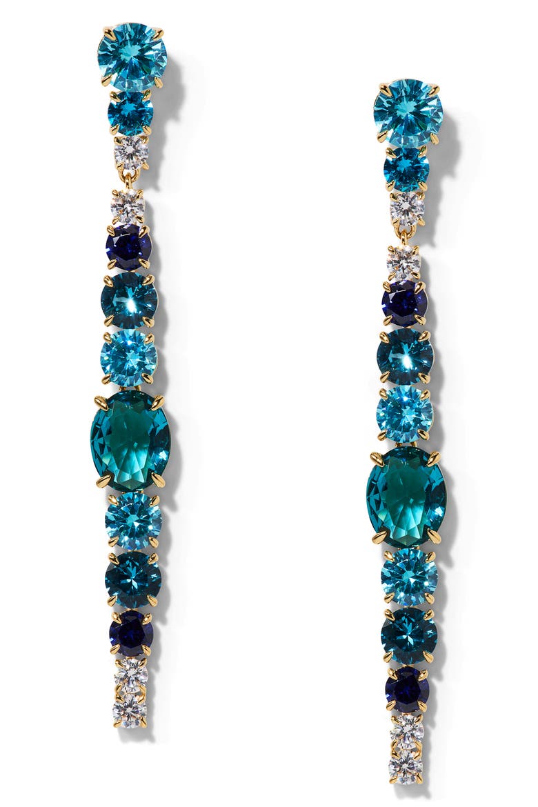Stellar Linear Drop Earrings, Main, color, GOLD