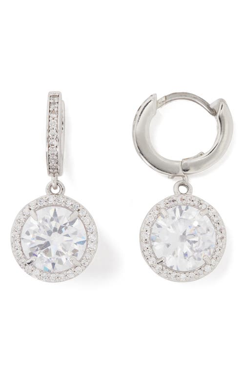 Kate Spade New York Something Sparkly Cubic Zirconia Drop Huggie Hoop Earrings In Metallic