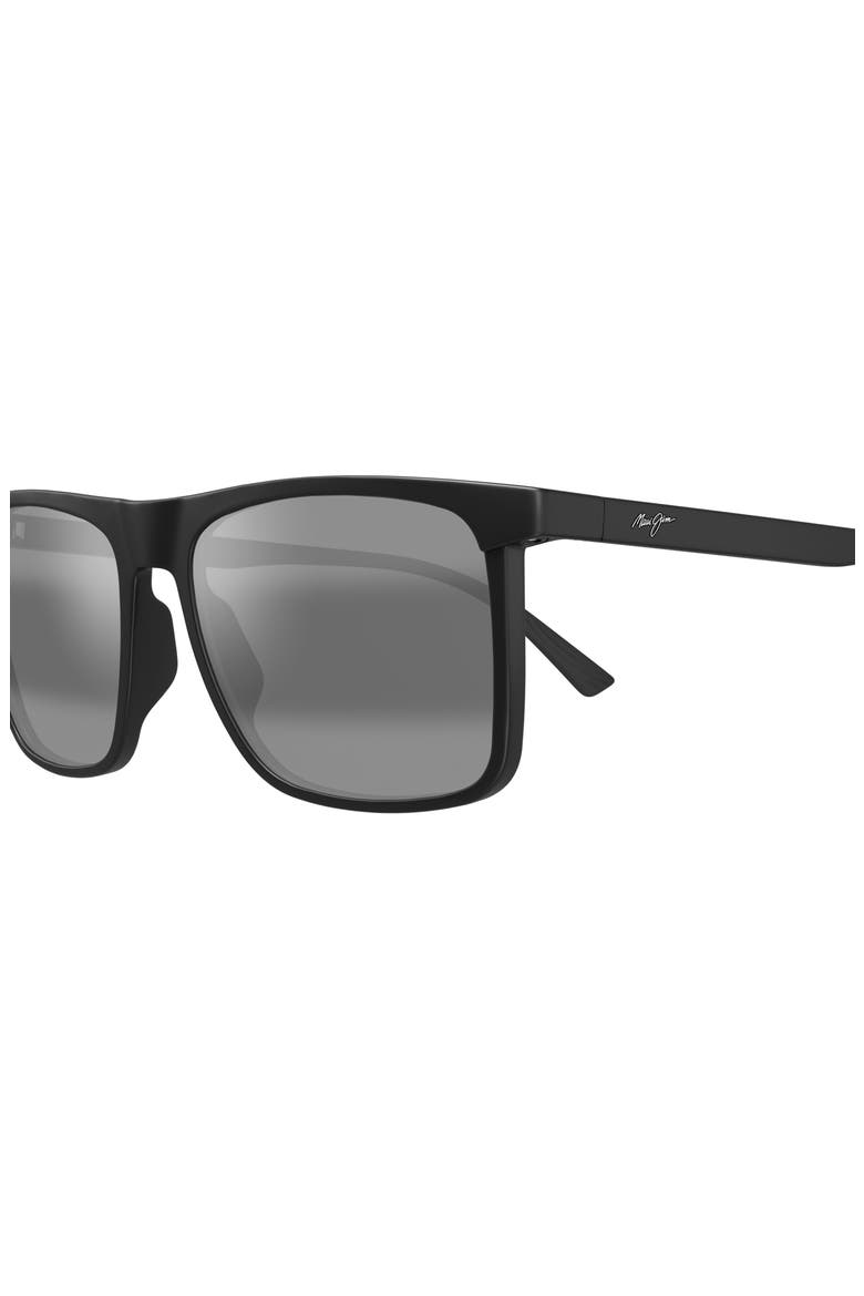 Makamae 56mm Polarized Square Sunglasses, Alternate, color, BLACK