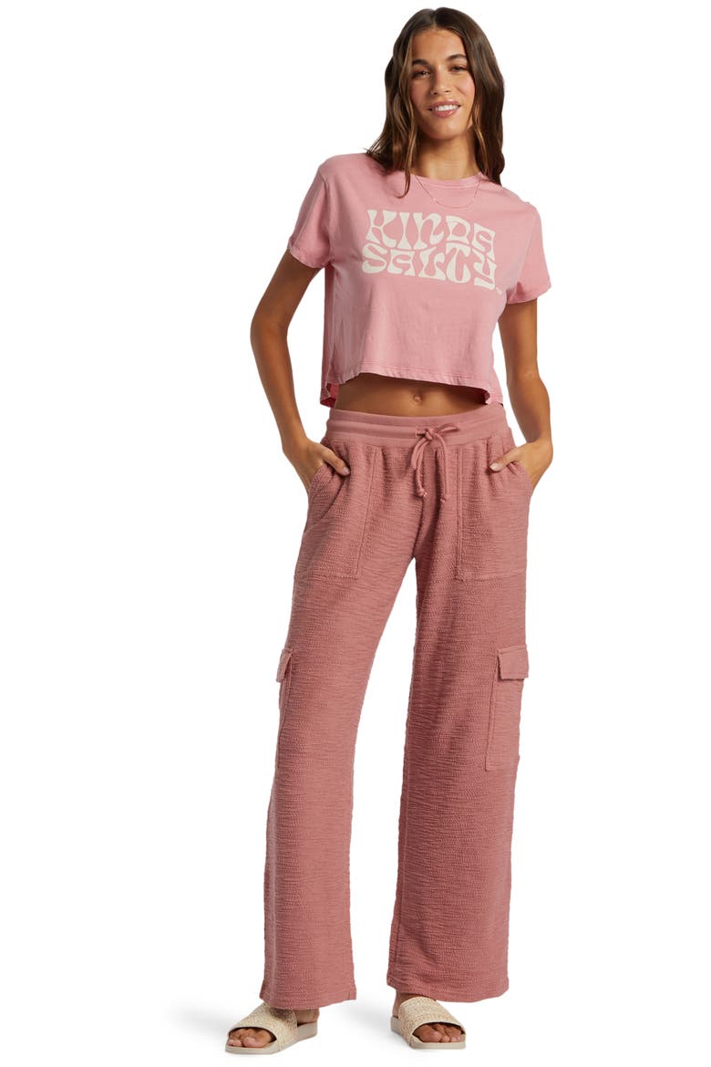 Off the Hook Cotton Blend Terry Cargo Pants, Alternate, color, ASH ROSE