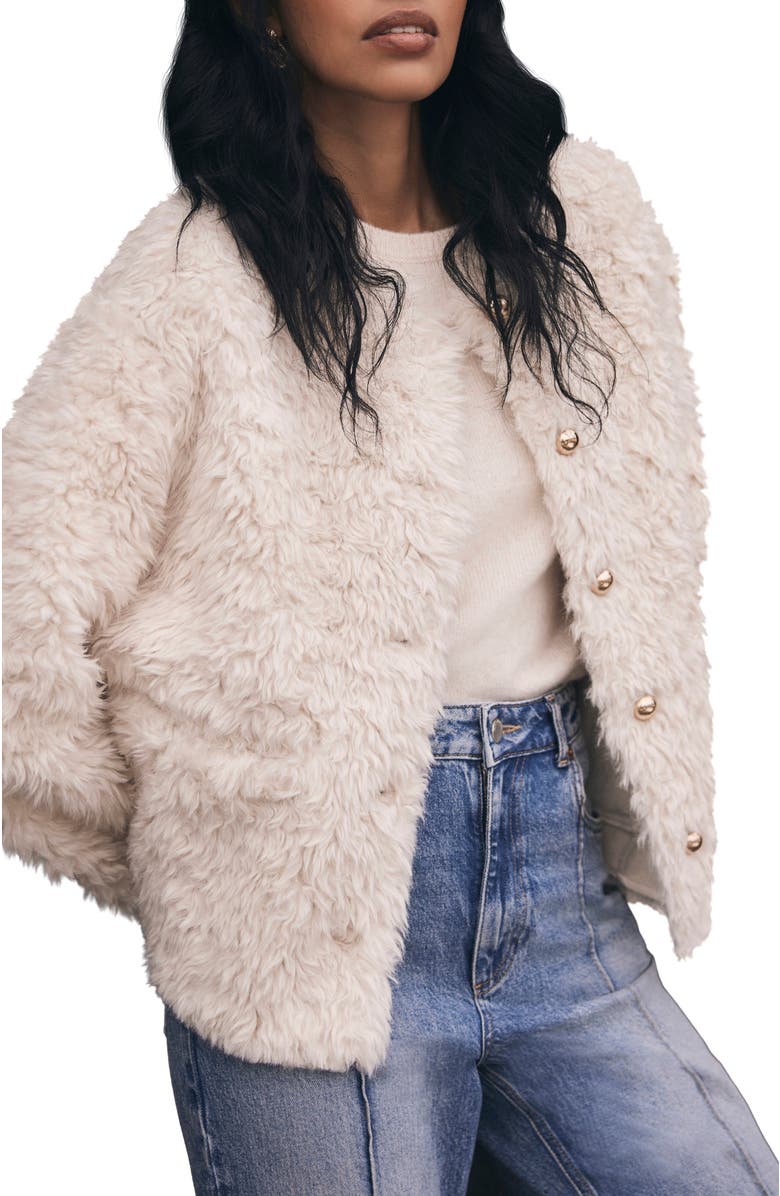 MINT VELVET Faux Fur Jacket, Alternate, color, Neutral