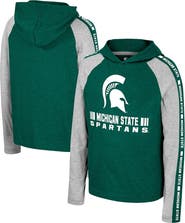 COLOSSEUM Youth Colosseum Green Michigan State Spartans Ned Raglan Long Sleeve Hooded T-Shirt