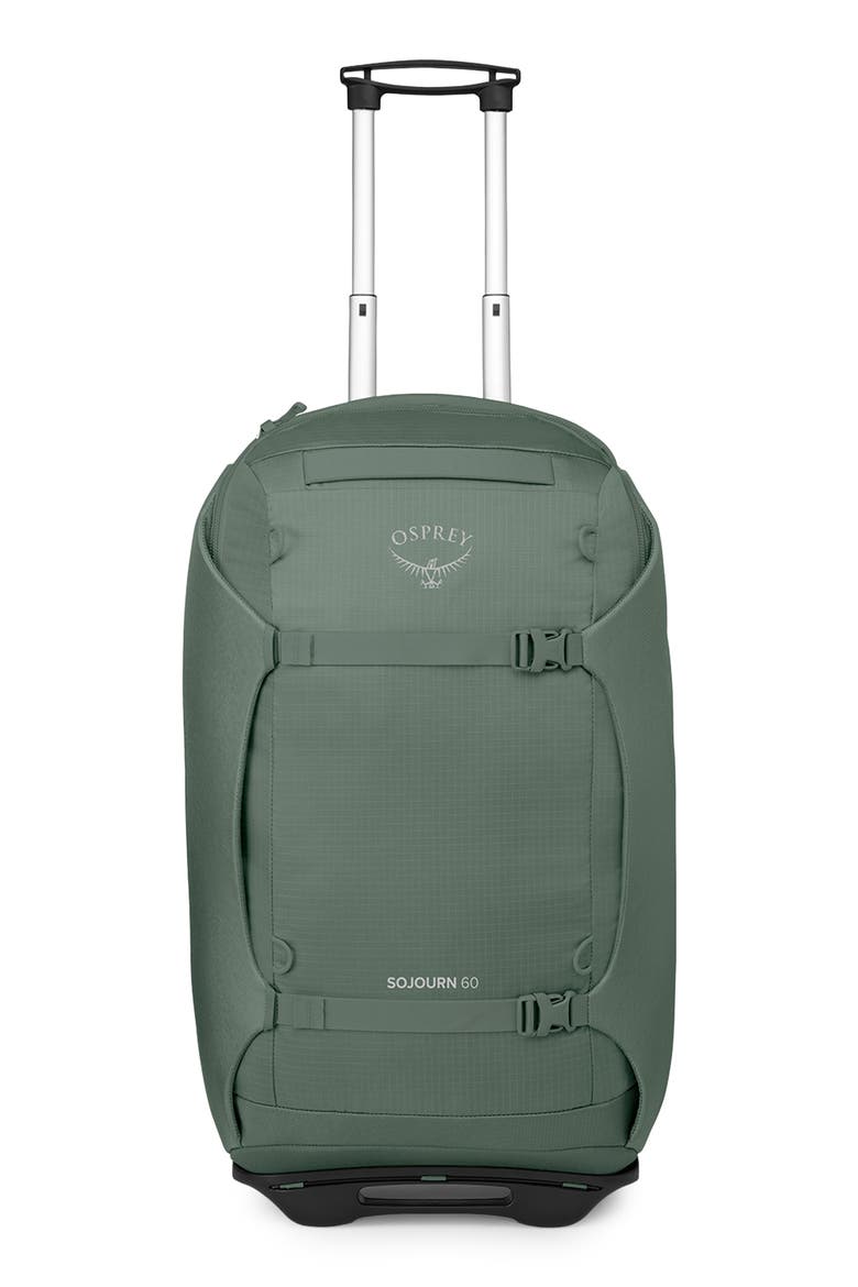 Sojourn 25-Inch 60-Liter Wheeled Recycled Nylon Travel Pack, Main, color, KOSERET GREEN