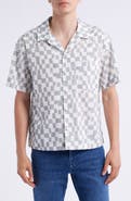 FRAME Geometric Print Lyocell & Cotton Camp Shirt