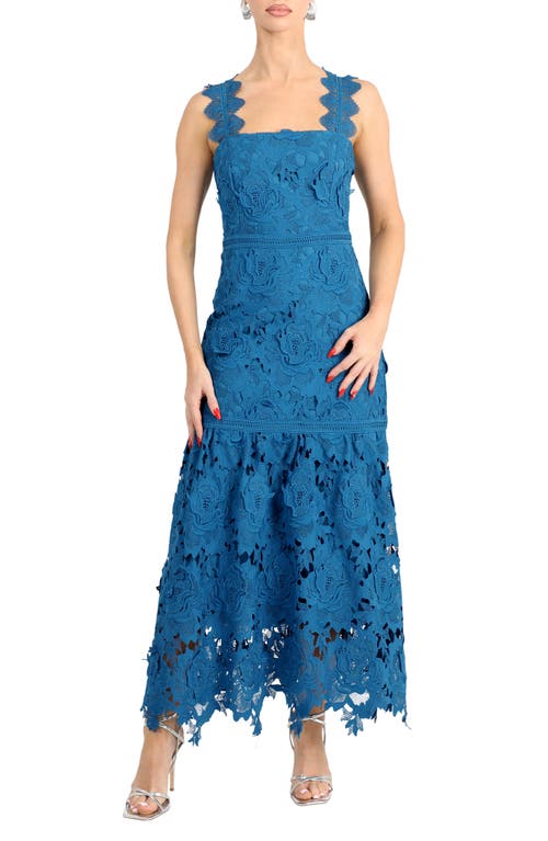 Shop Adelyn Rae Karia Drop Waist Lace Midi Dress In Blue