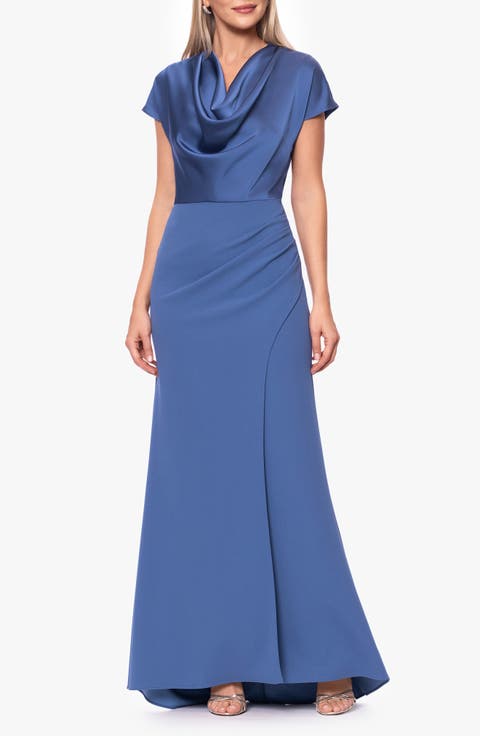 Cowl Neck Satin Dress (Petite)