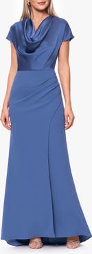 Betsy & Adam Cowl Neck Satin Dress