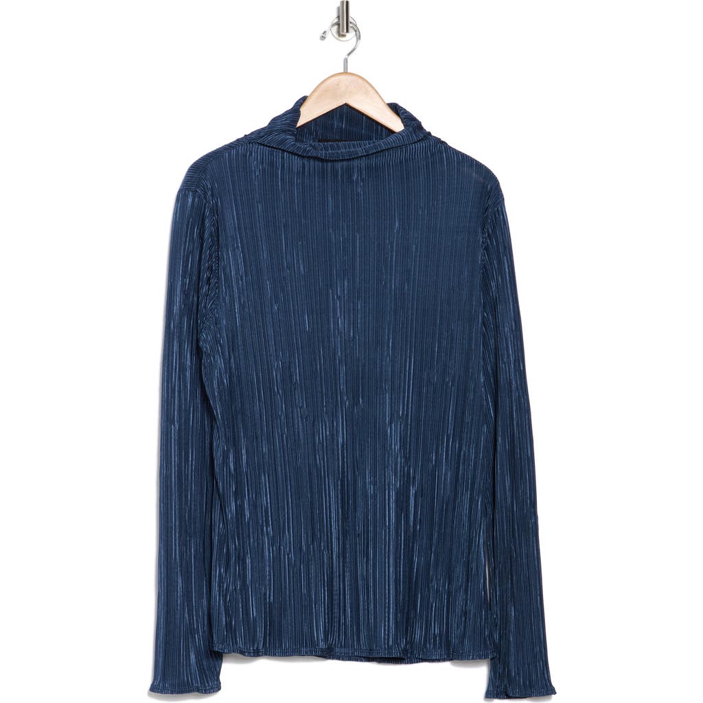 RENEE C RENEE C LONG SLEEVE PLISSÉ TURTLENECK TOP