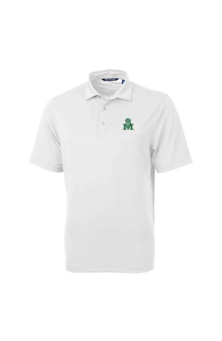 Cutter & Buck Men's Cutter & Buck White Marshall Thundering Herd Team Big & Tall Virtue Eco Pique Recycled Polo, Alternate, color,