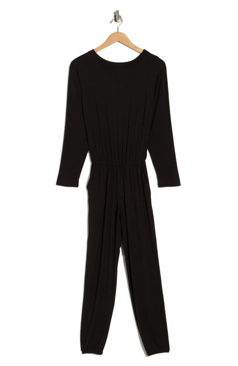 GO COUTURE Long Sleeve Jumpsuit, Alternate, color, Black