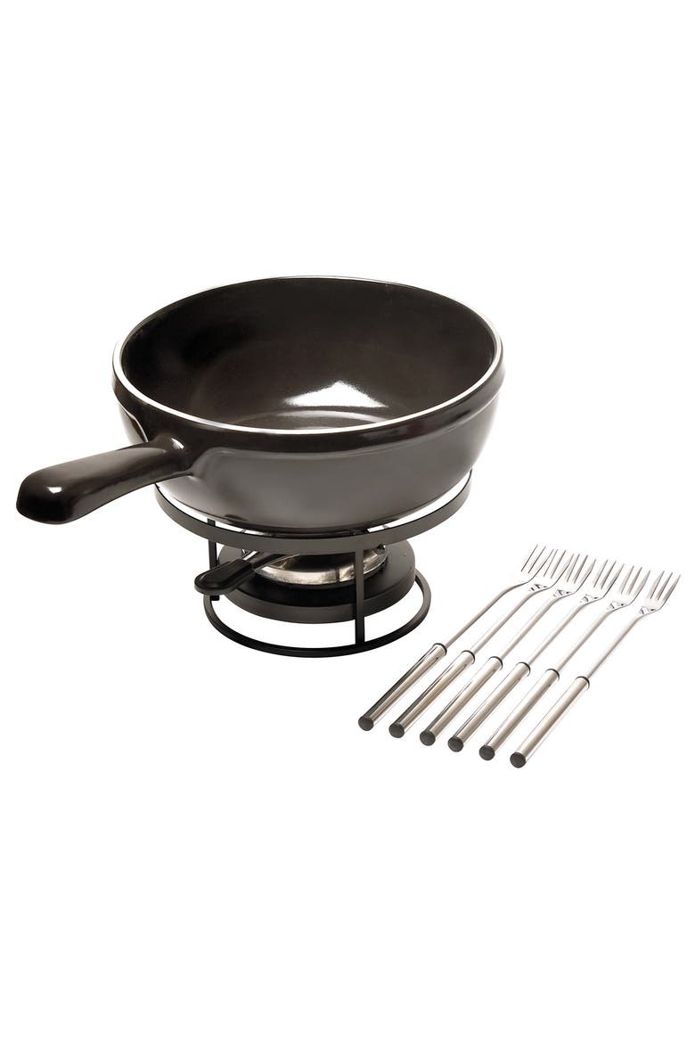 Flame Fondue Set, 2.6 Quart, Main, color, Charcoal