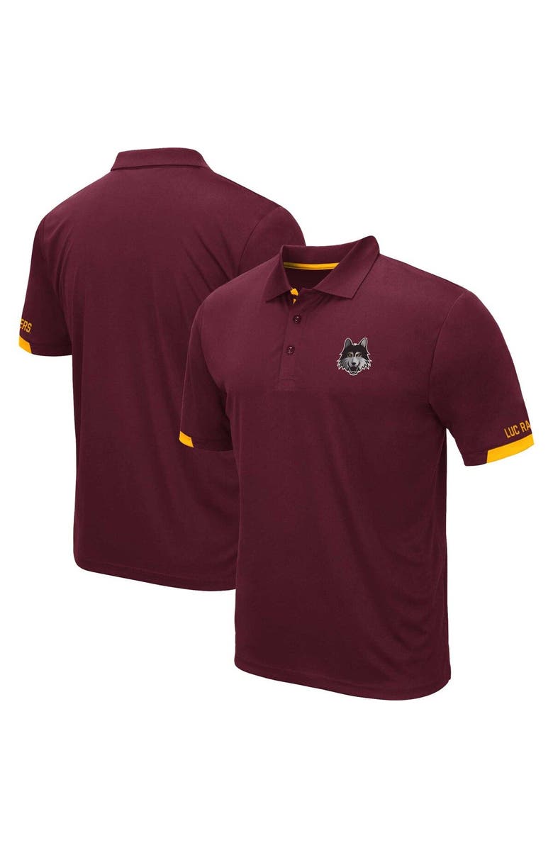 COLOSSEUM Men's Colosseum Maroon Loyola Chicago Ramblers Santry Lightweight Polo, Main, color, 