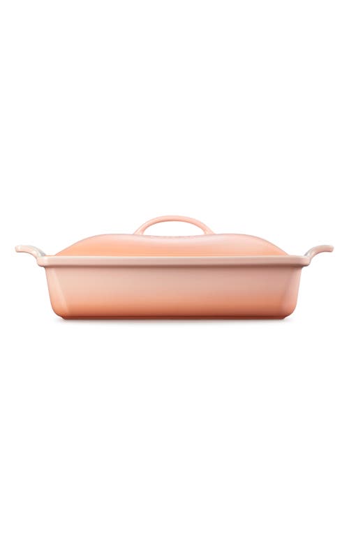 Le Creuset 4-quart Heritage Stoneware Covered Rectangular Casserole In Peche