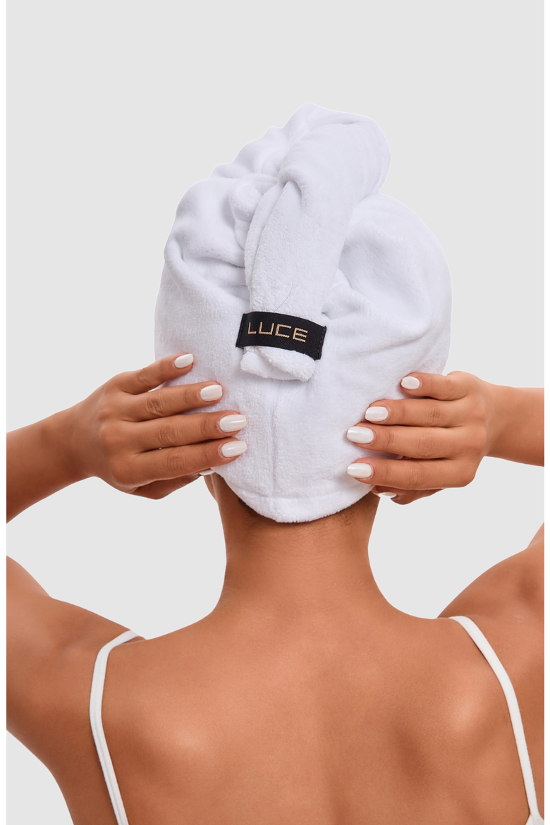 Adjustable Hair Towel Wrap - Eco-Friendly and Ultra-Absorbent, Alternate, color, WHITE