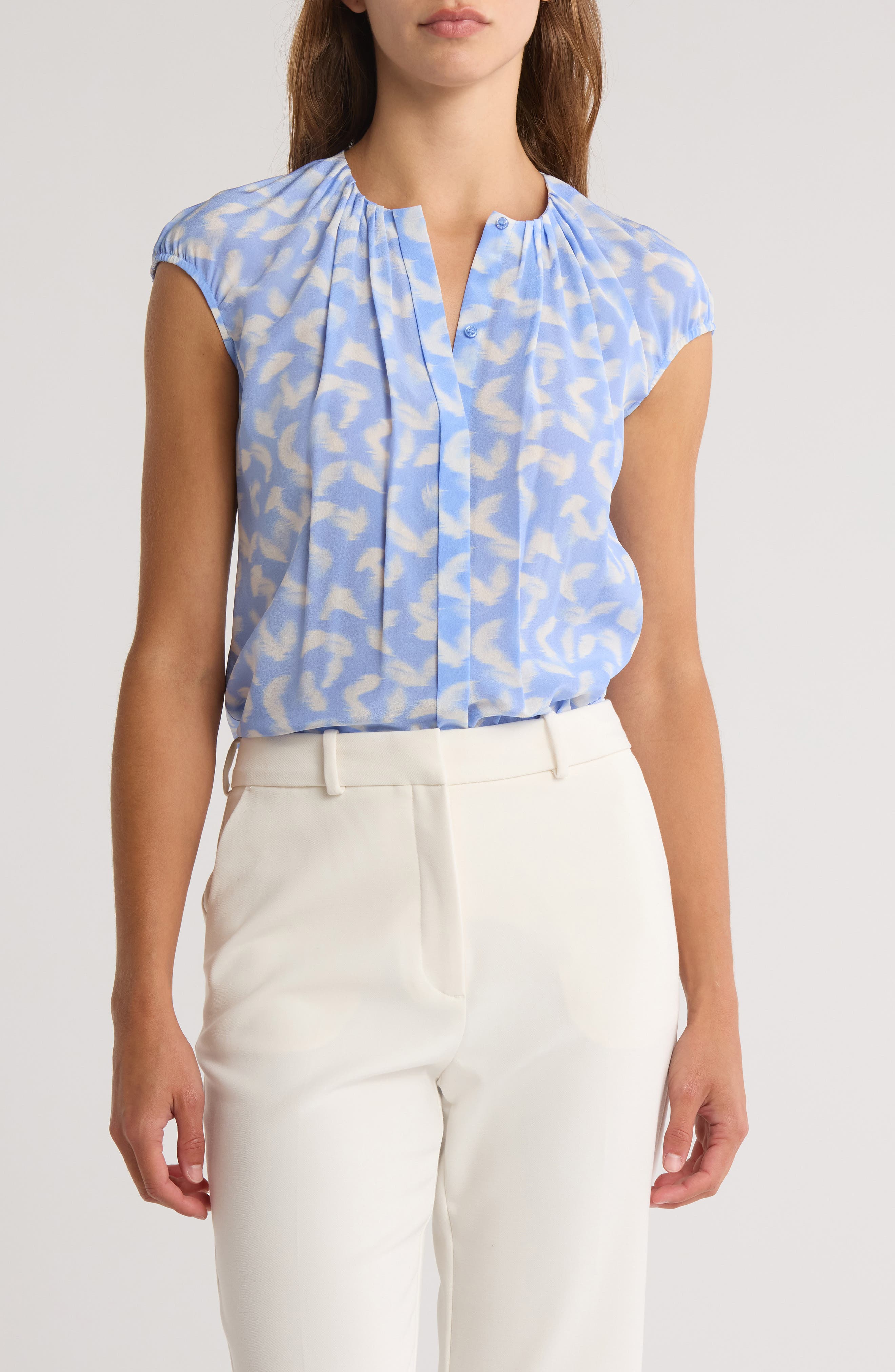 BOSS Berika Pleated Silk Top