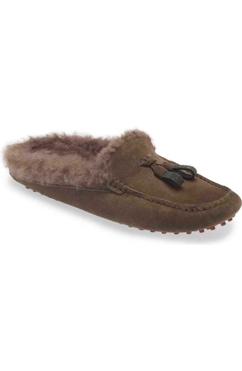 Brunello Cucinelli Genuine Shearling Slipper, Main, color,