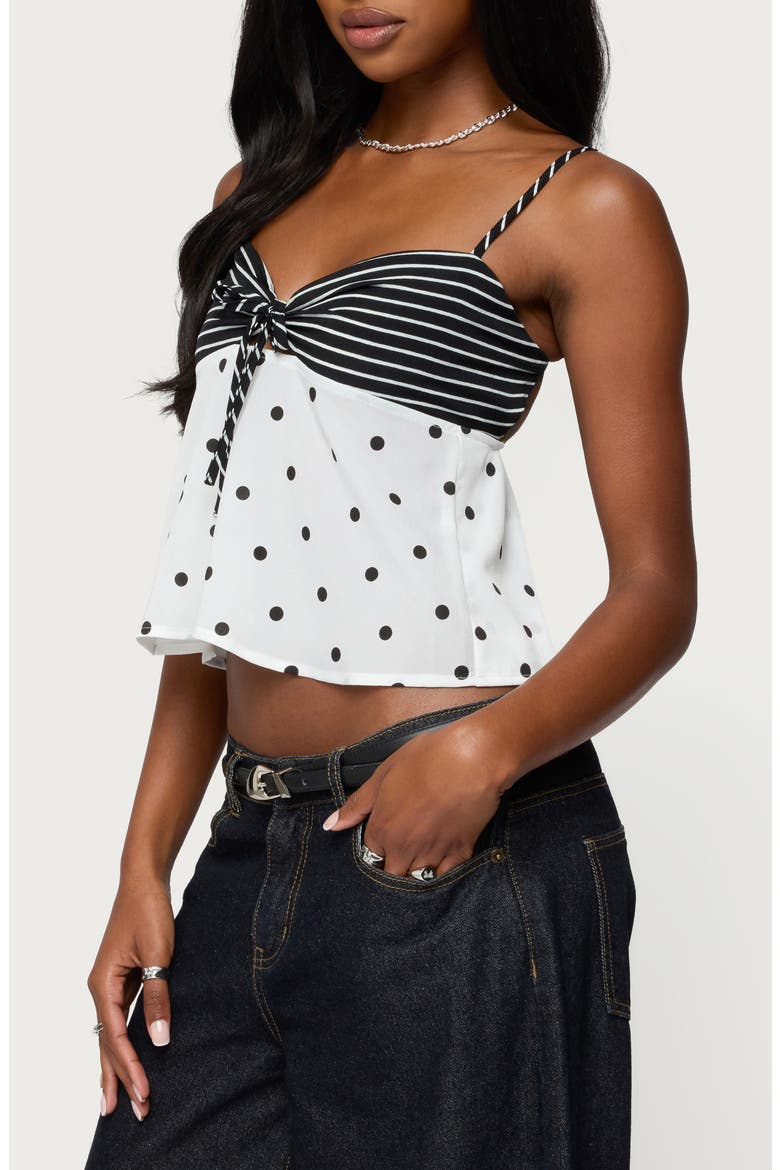 Tilly Mixed Print Top, Alternate, color, BLACK-AND-WHITE