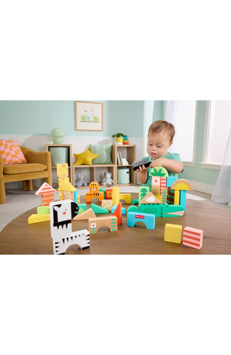 FISHER PRICE Wooden Jungle Blocks, Alternate, color,