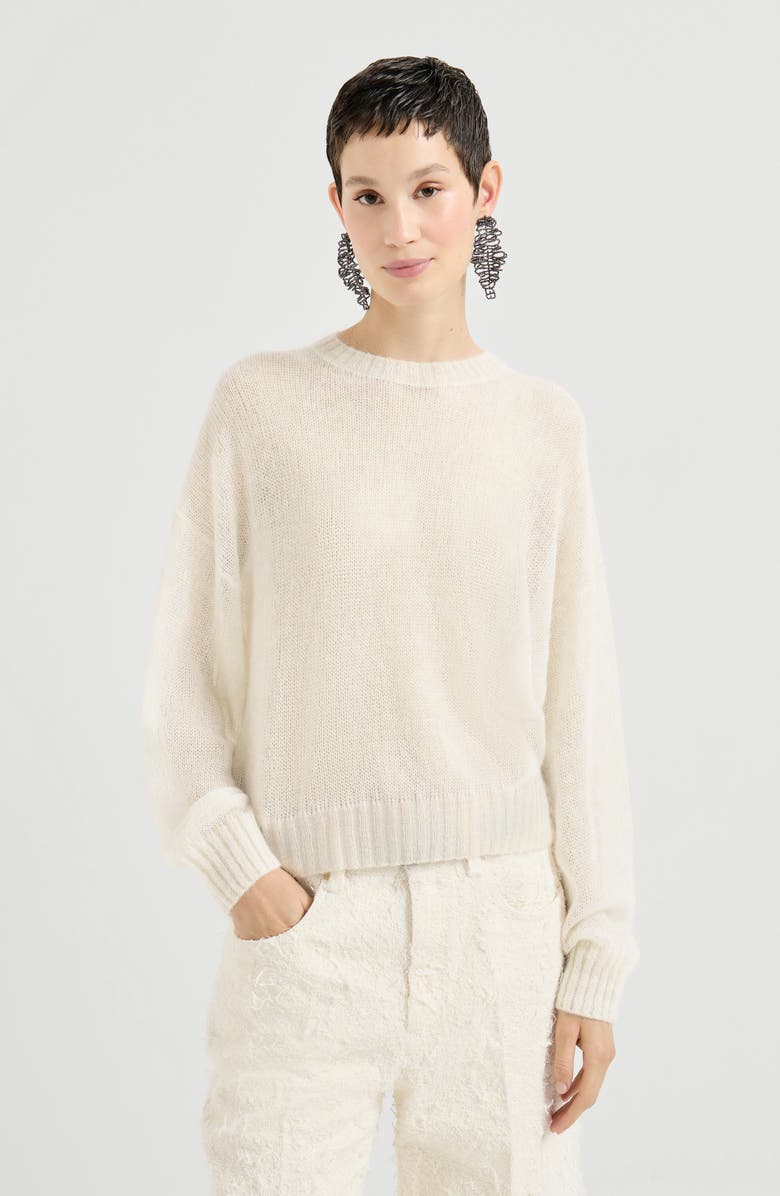 Brunello Cucinelli Mohair and wool sweater, Alternate, color, Ivory