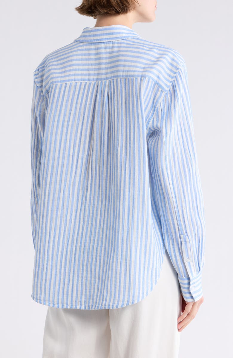 Caslon<sup>®</sup> Relaxed Fit Stripe Long Sleeve Button-Up Shirt, Alternate, color, Blue Cornflower Brianne Stripe