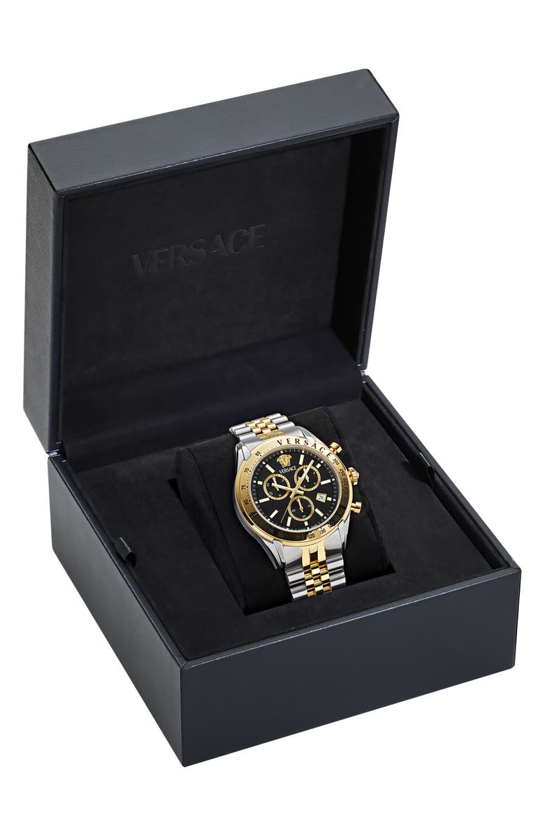 Versace Master Chronograph Bracelet Watch, 44mm, Alternate, color, Two Tone