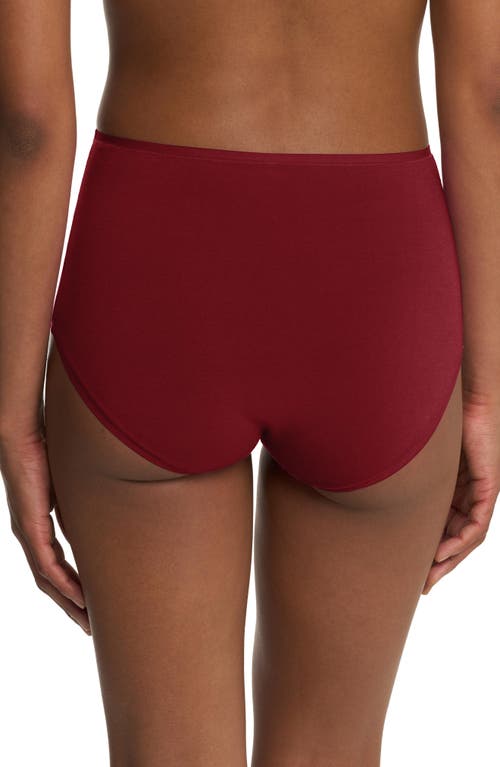 Natori Bliss Bare Cotton High Waist Brief In Red